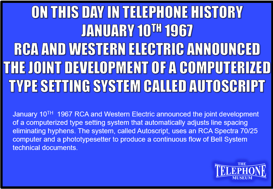 On This Day In Telephone History January 11TH 1952 – AT&T announced trial of aluminum conductor cable when the National Production Authority granted requests to free aluminum for this purpose. Copper was on short allowance because of military needs. The copper shortage cleared up during the year.